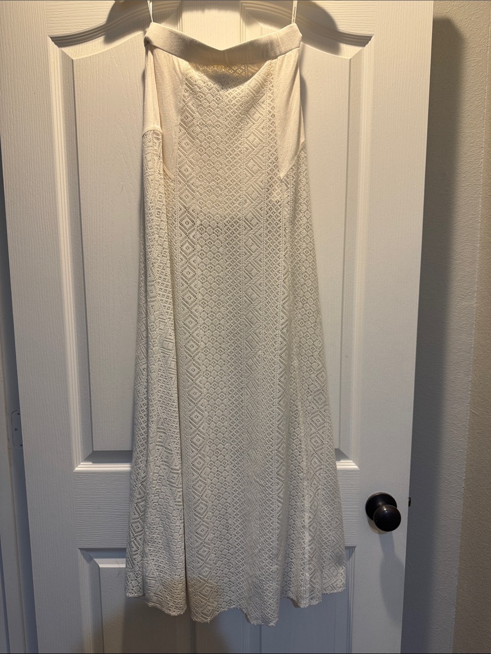 L*SPACE Ivory Crochet Maxi Skirt